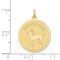 14K Yellow Gold Chihuahua Disc Charm Pendant Jewelry 26mm x 20mm